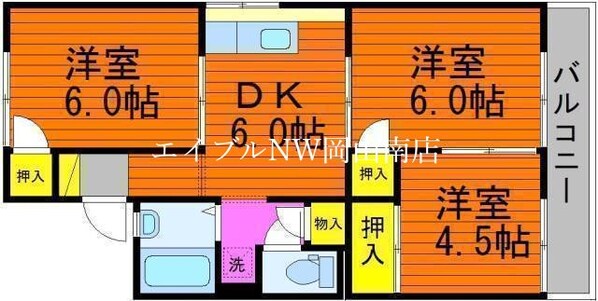 岡山駅 バス20分  泉田北下車：停歩15分 2階の物件間取画像